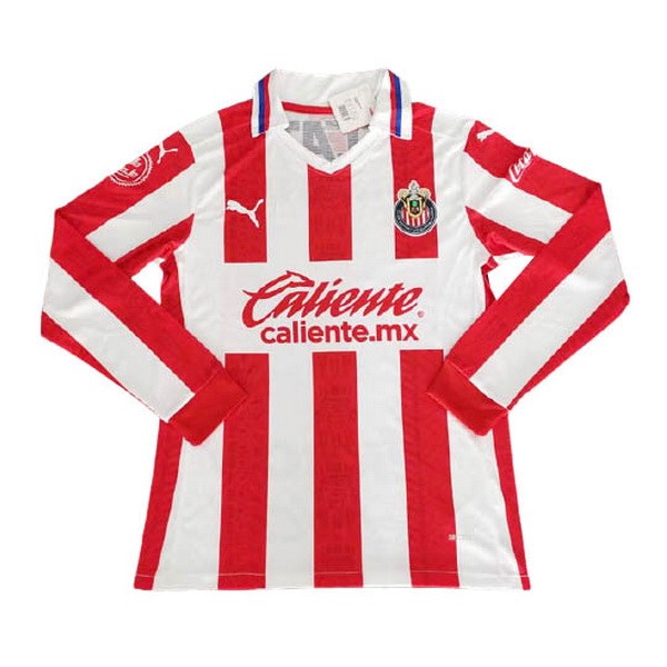 Camiseta Chivas Primera Equipación ML 2020-2021 Rojo Blanco